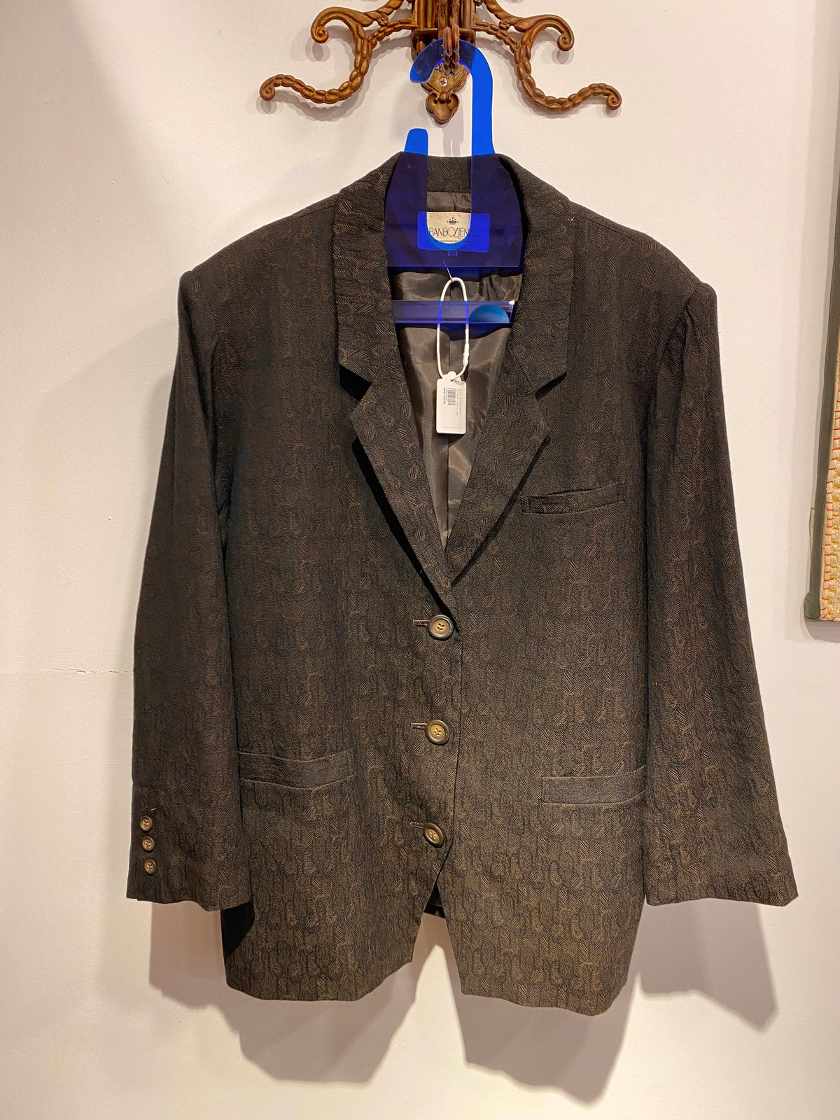 Brown Jacquard Blazer